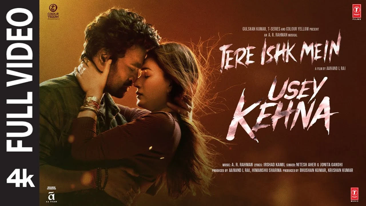 Usey Kehna song lyrics from Tere Ishk Mein sung by A.R. Rahman and Jonita Gandhi